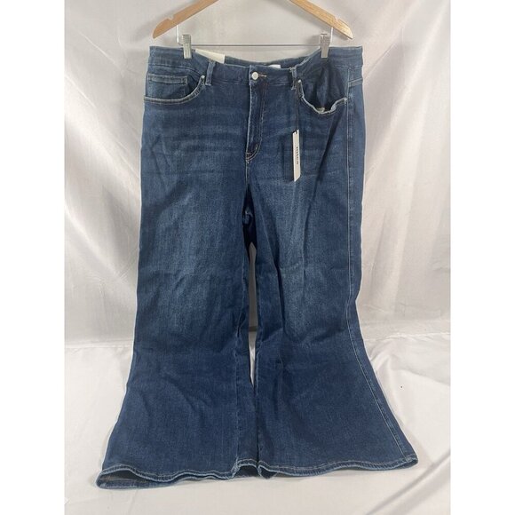 NWT Women's MICA Los Angeles Denim Super High Wide Leg Skater Jeans Size 20W - Picture 1 of 8